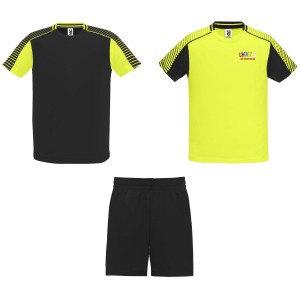 Juve gyerek sport szett, fluor yellow, solid black (T-shirt, pl, kevertszlas, mszlas)